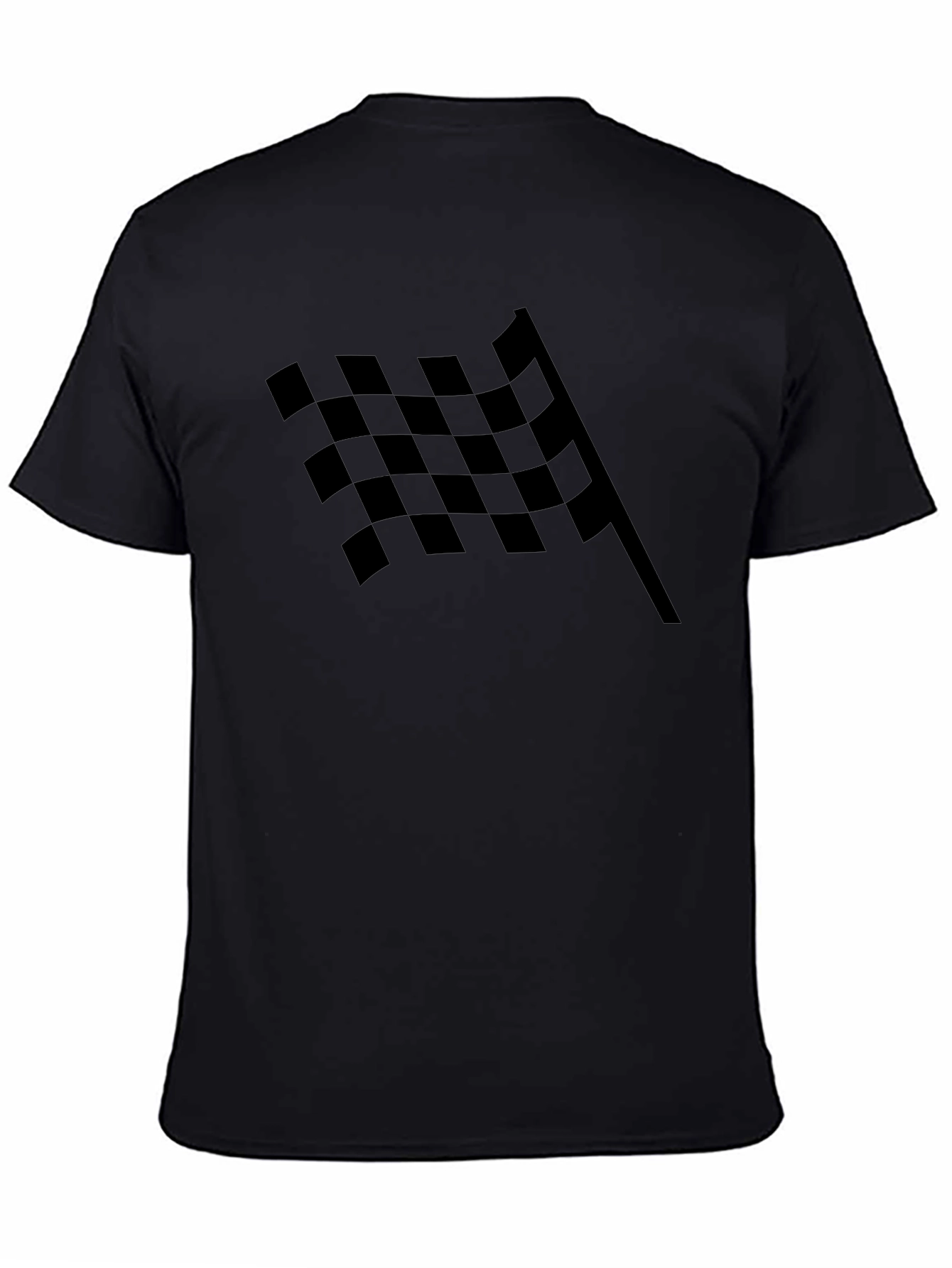 Checkered Flag Graphic Tee - Black