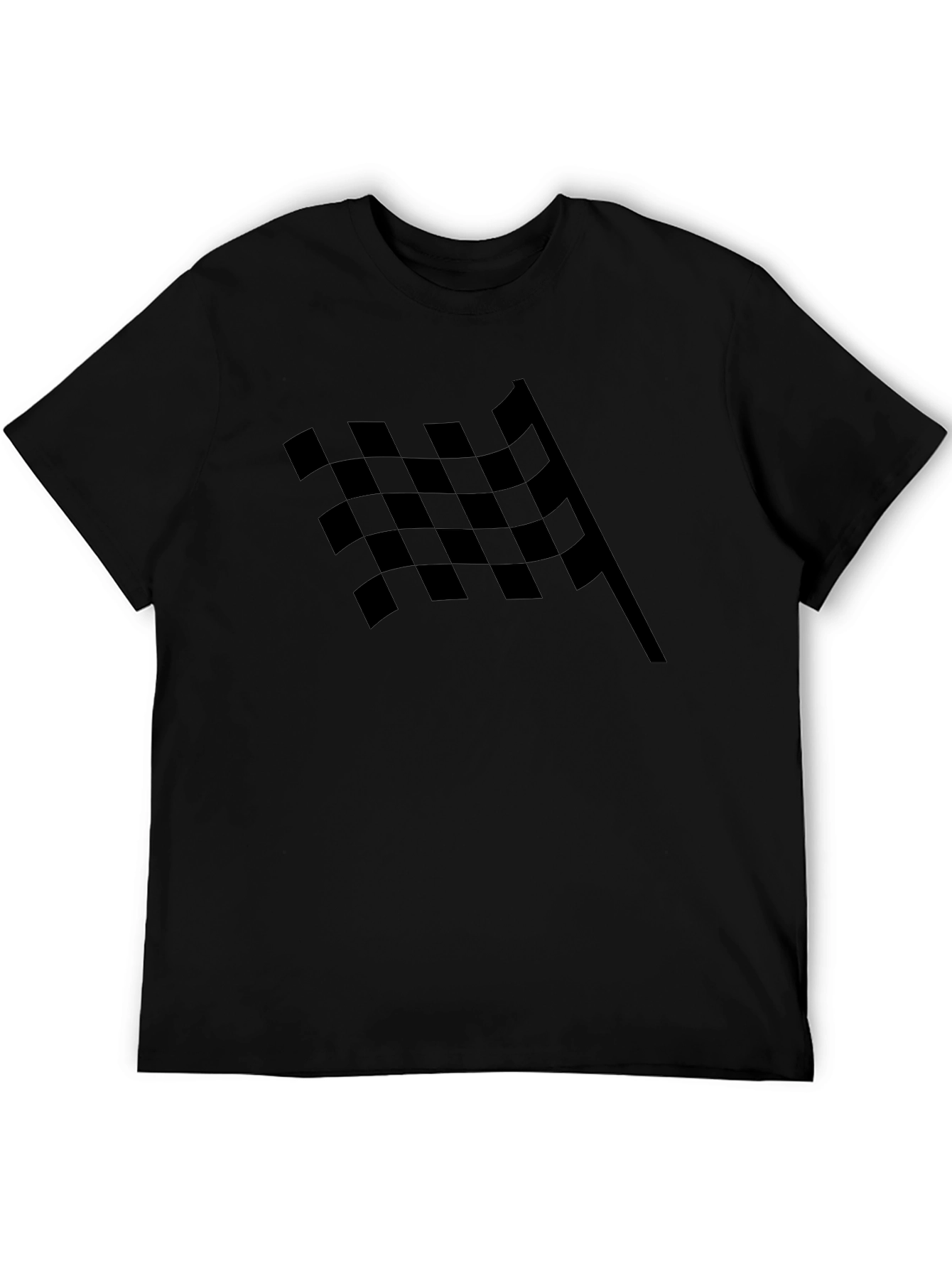 Checkered Flag Graphic Tee - Black