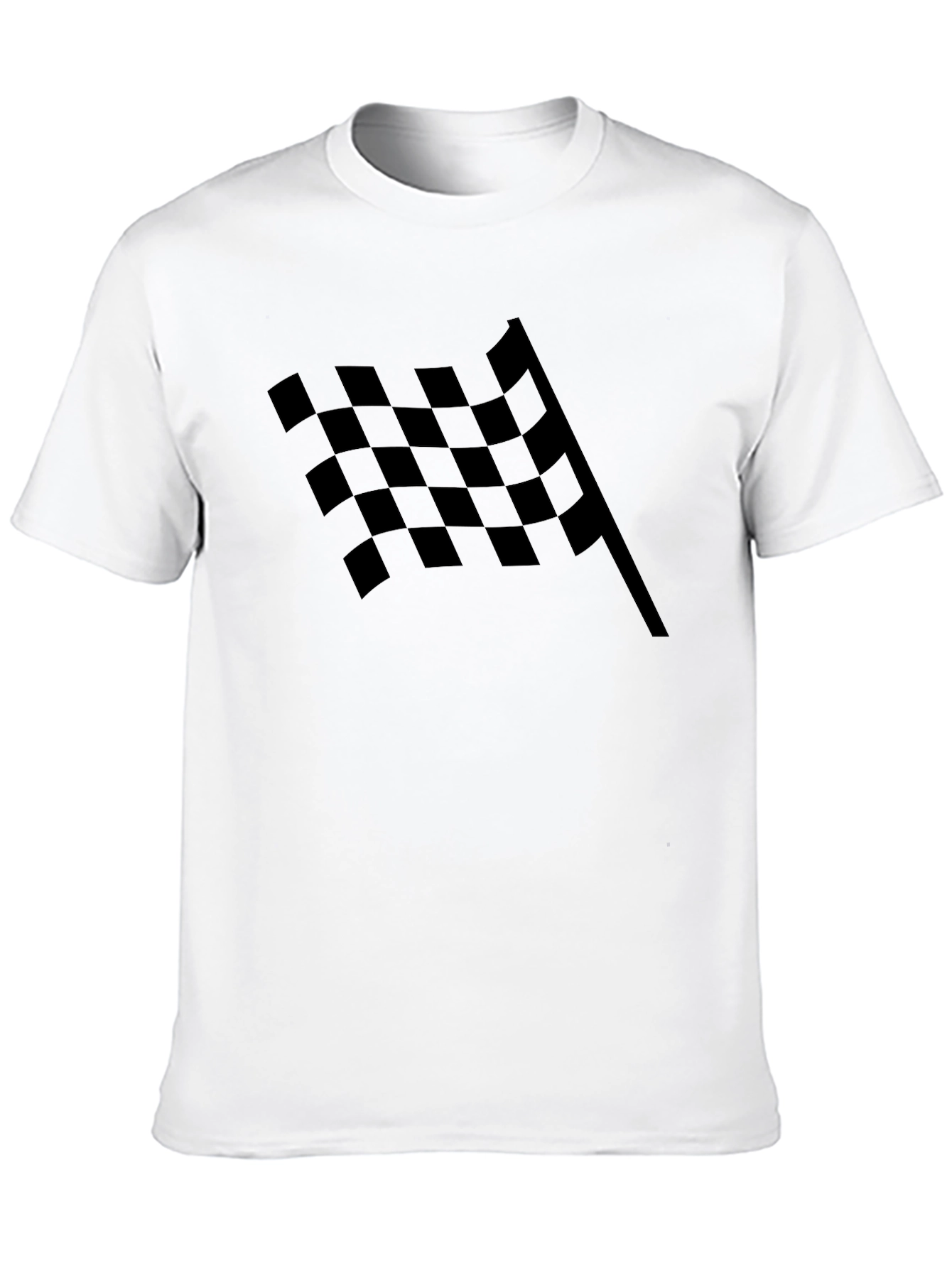 Checkered Flag Graphic Tee - Black