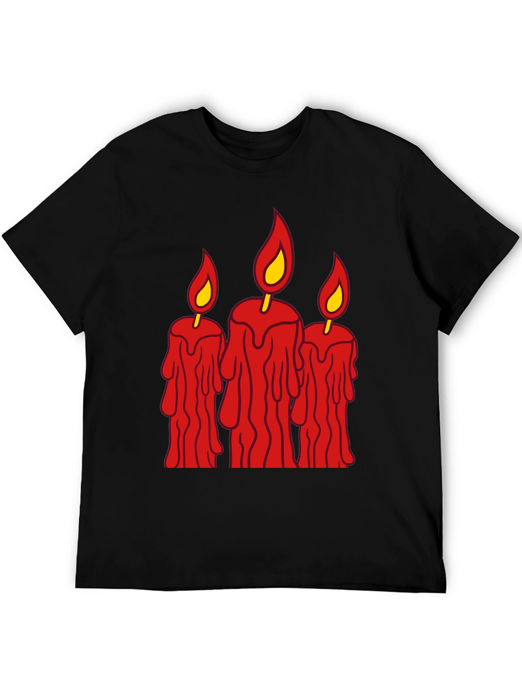 Spooky Candles Graphic Tee - Mens Black T-Shirt