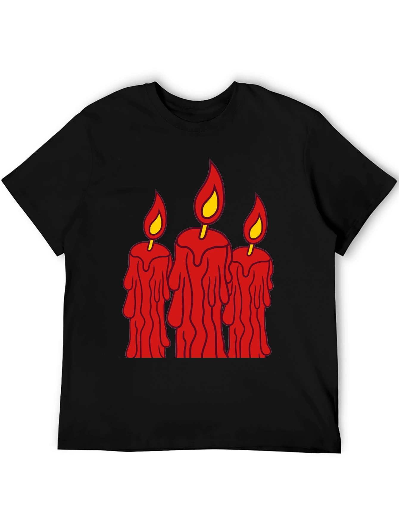 Spooky Candles Graphic Tee - Mens Black T-Shirt
