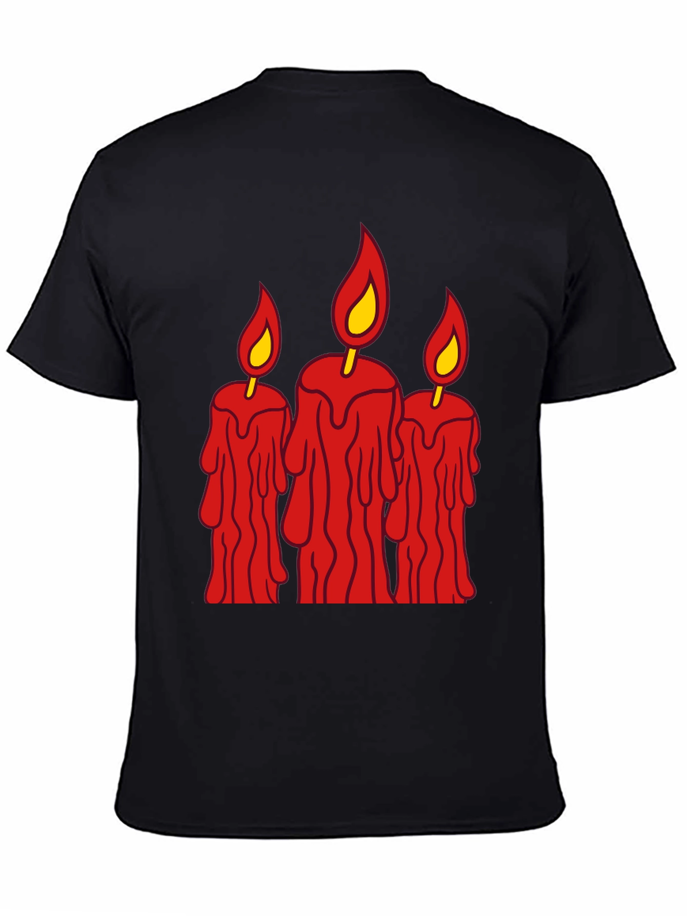 Spooky Candles Graphic Tee - Mens Black T-Shirt
