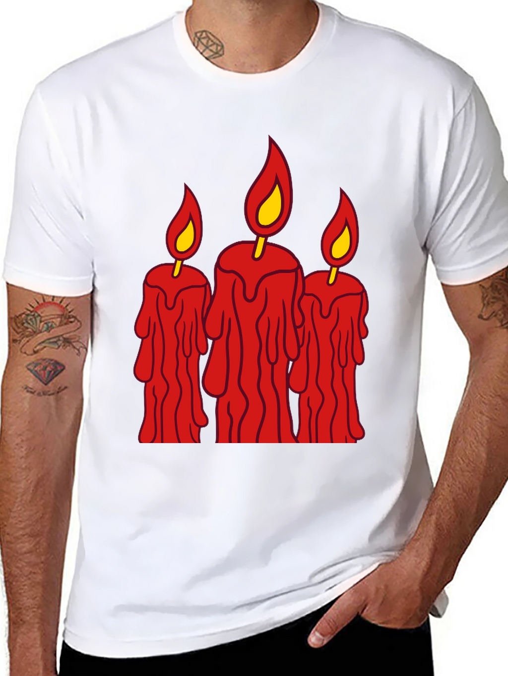 Spooky Candles Graphic Tee - Mens Black T-Shirt