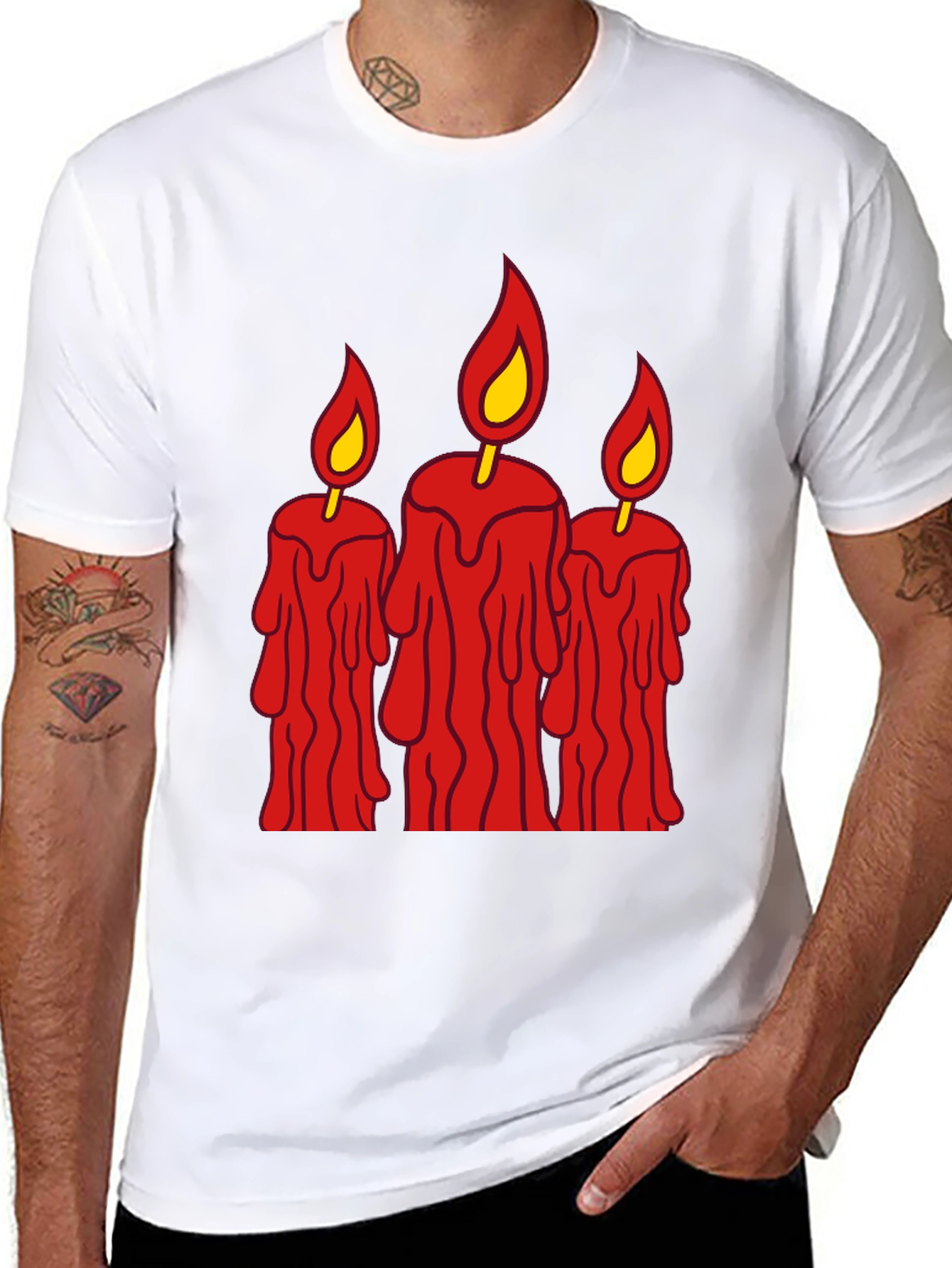 Spooky Candles Graphic Tee - Mens Black T-Shirt