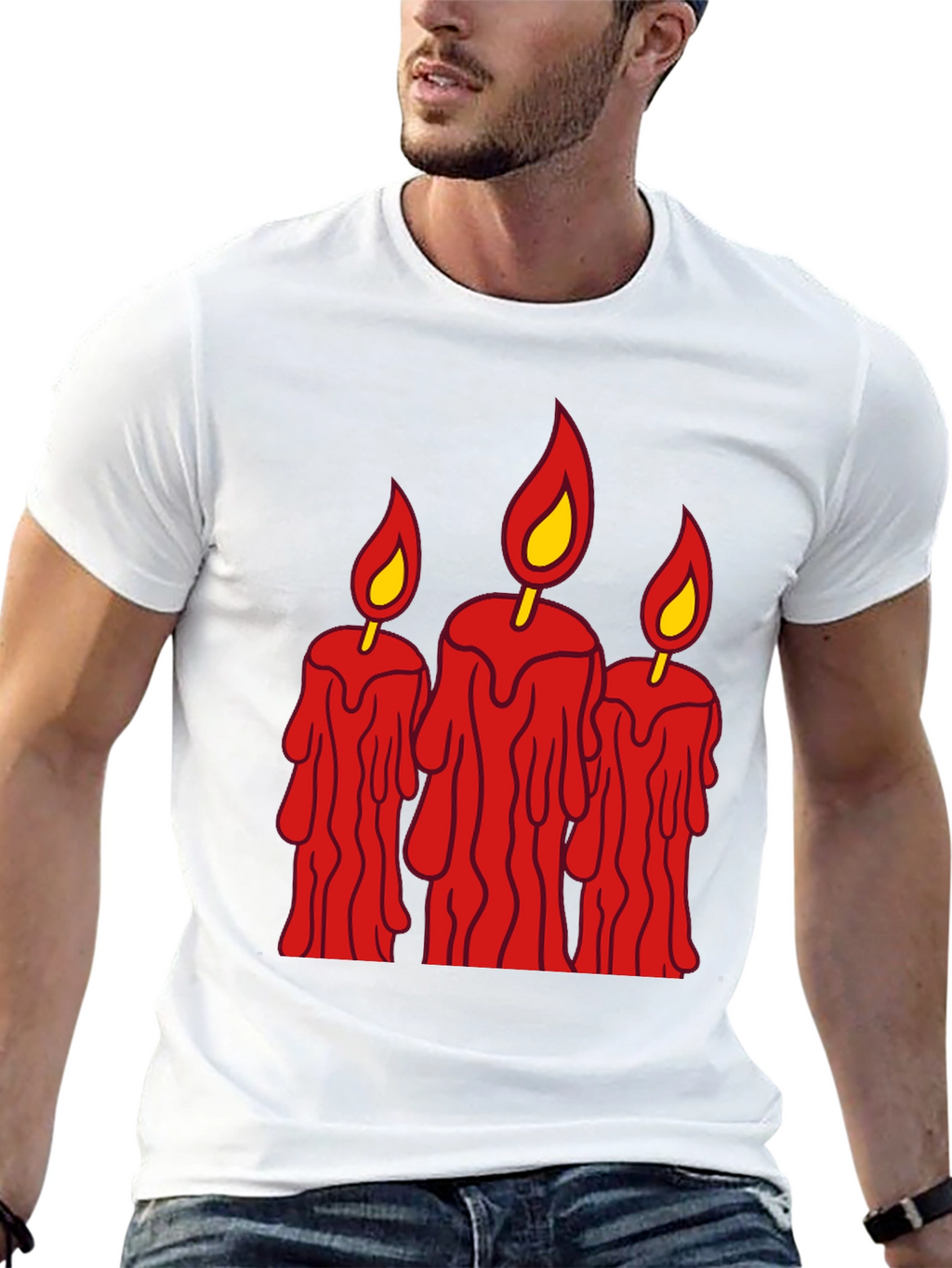 Spooky Candles Graphic Tee - Mens Black T-Shirt