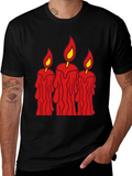 Spooky Candles Graphic Tee - Mens Black T-Shirt