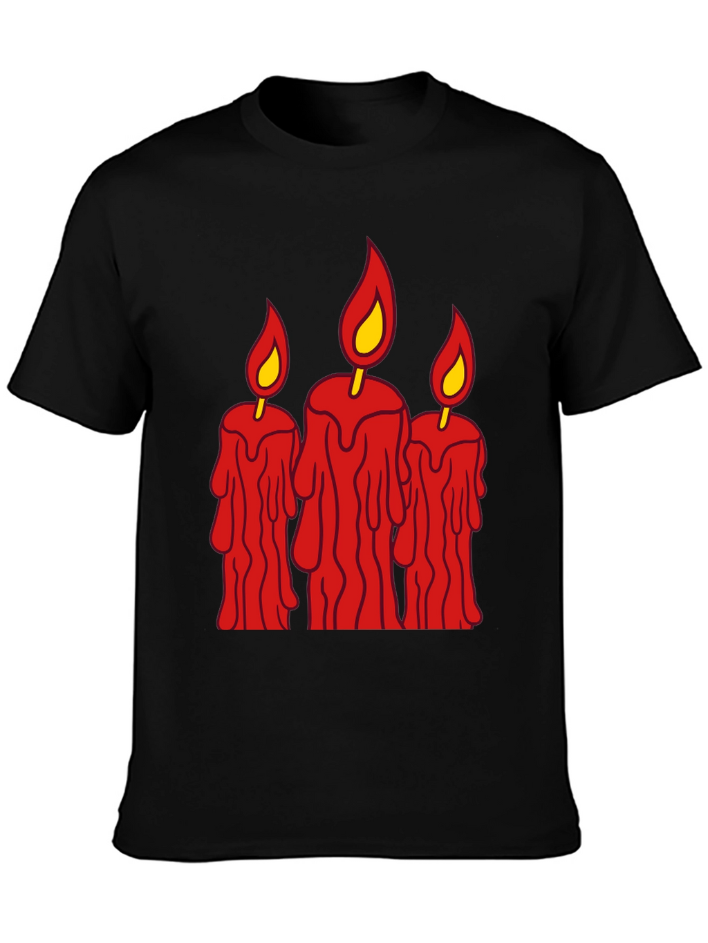 Spooky Candles Graphic Tee - Mens Black T-Shirt