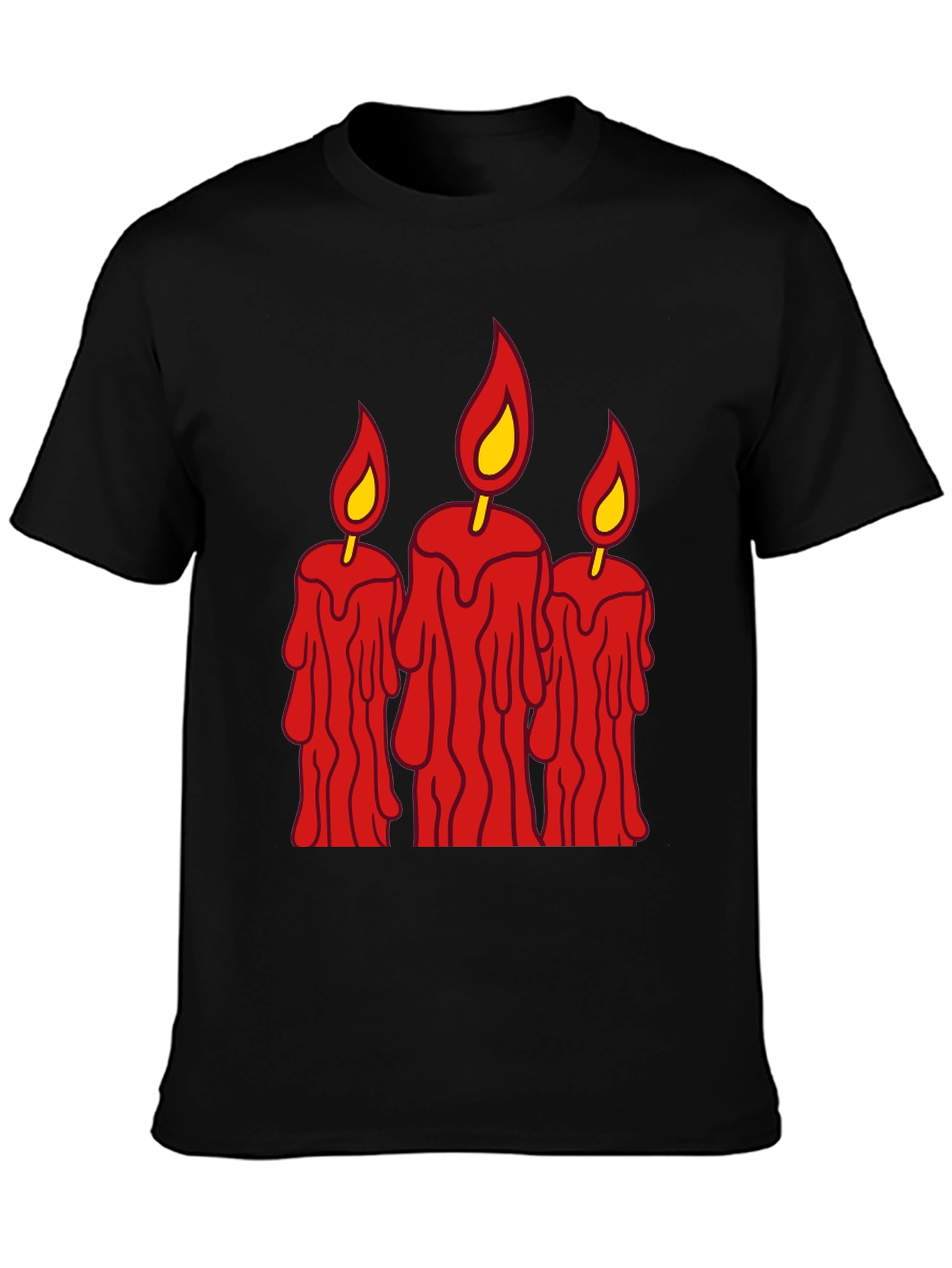 Spooky Candles Graphic Tee - Mens Black T-Shirt
