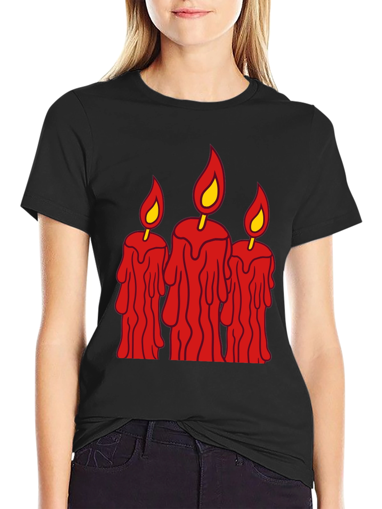 Spooky Candles Graphic Tee - Mens Black T-Shirt