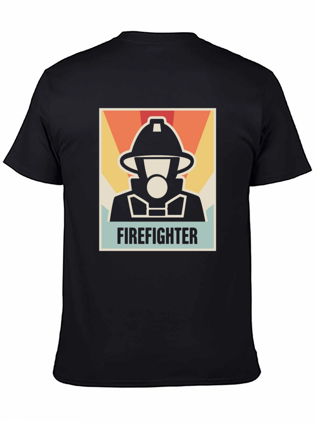 Firefighter Graphic Tee - Black Cotton T-Shirt