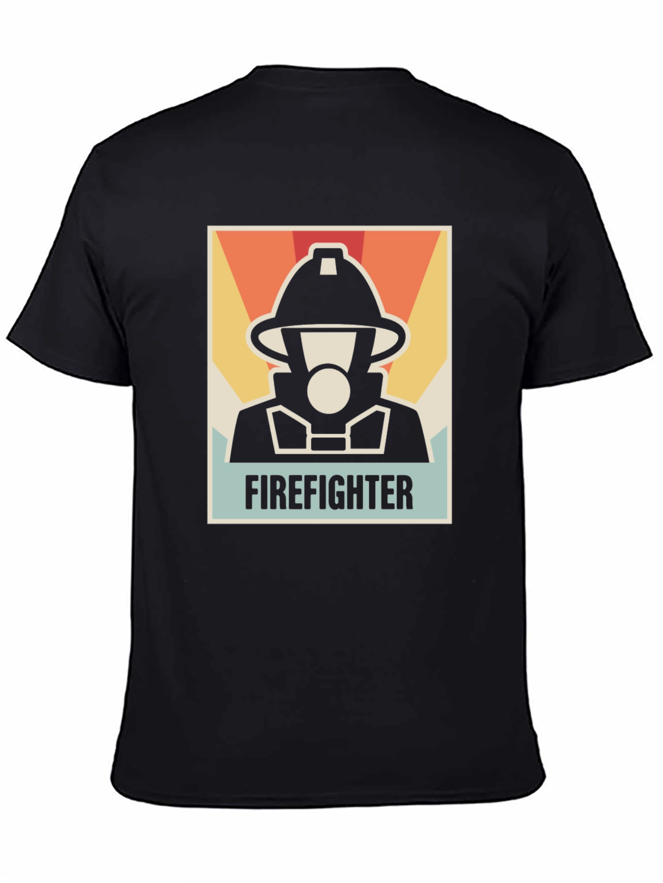Firefighter Graphic Tee - Black Cotton T-Shirt