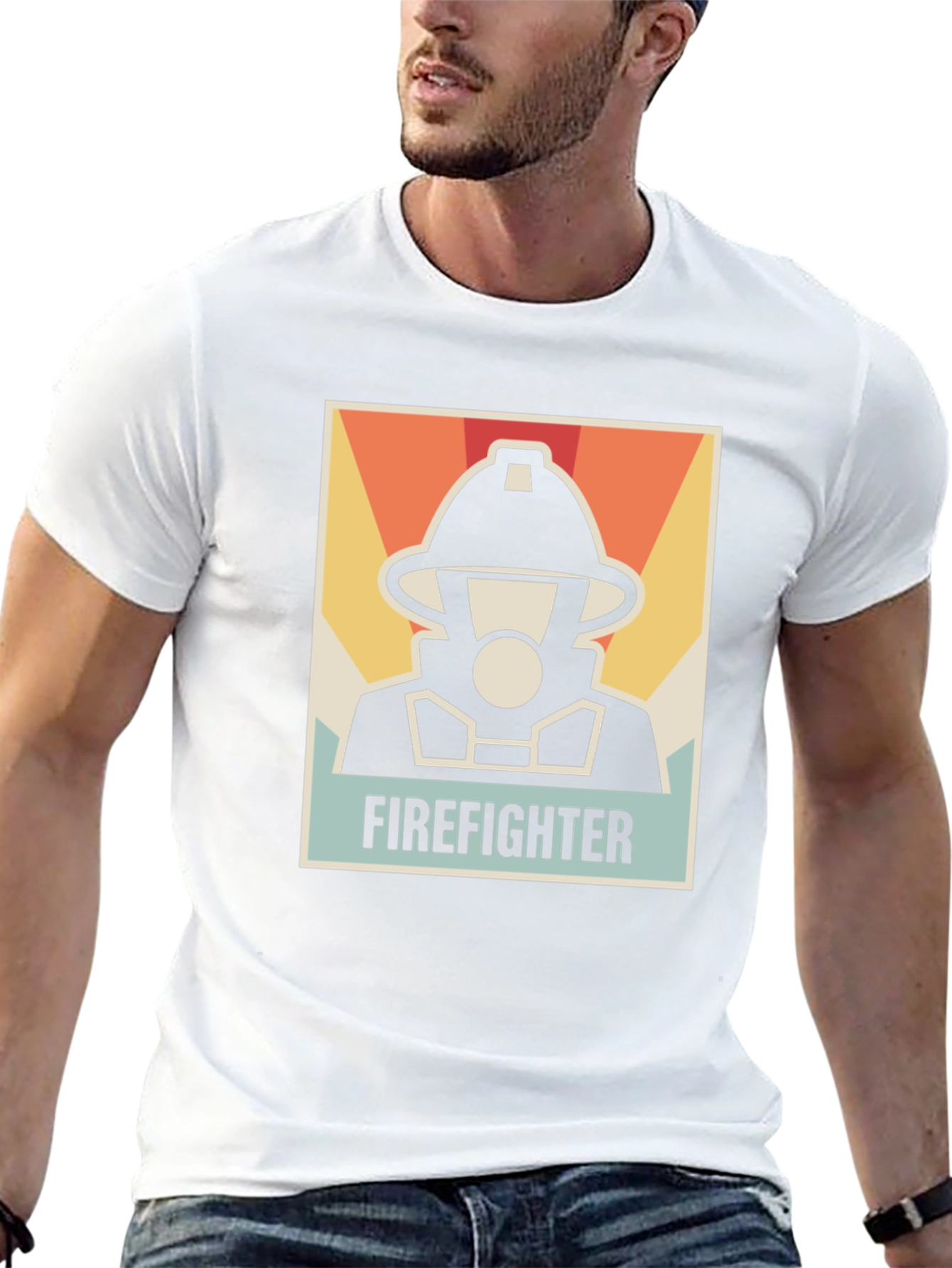 Firefighter Graphic Tee - Black Cotton T-Shirt