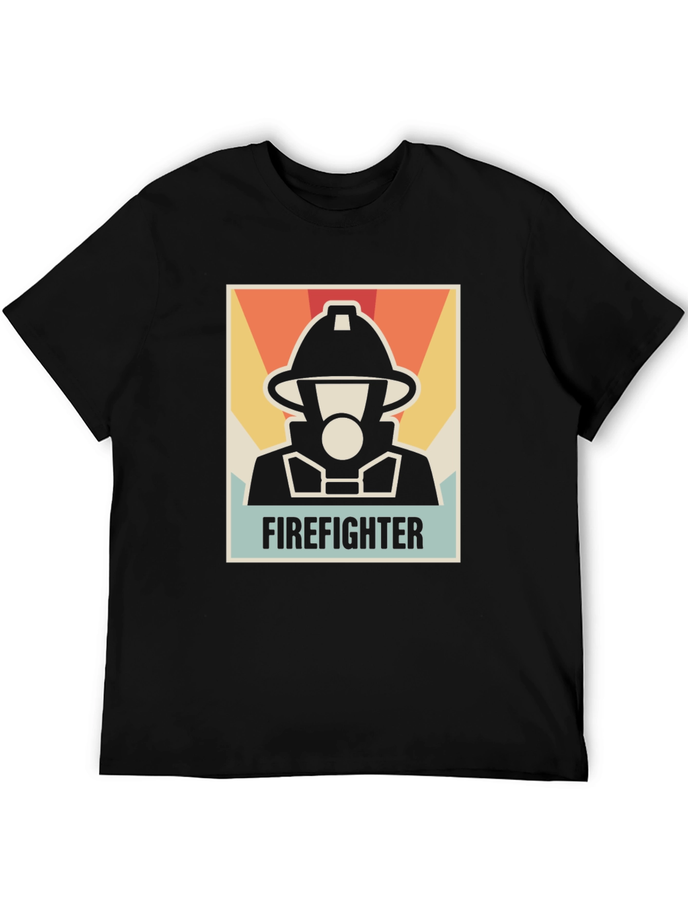 Firefighter Graphic Tee - Black Cotton T-Shirt