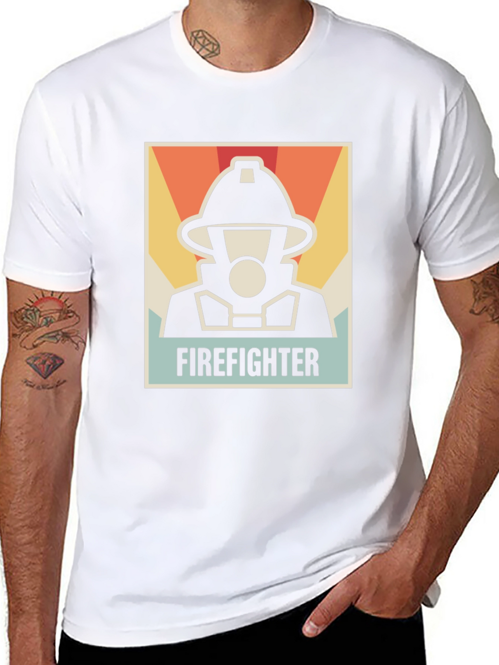 Firefighter Graphic Tee - Black Cotton T-Shirt