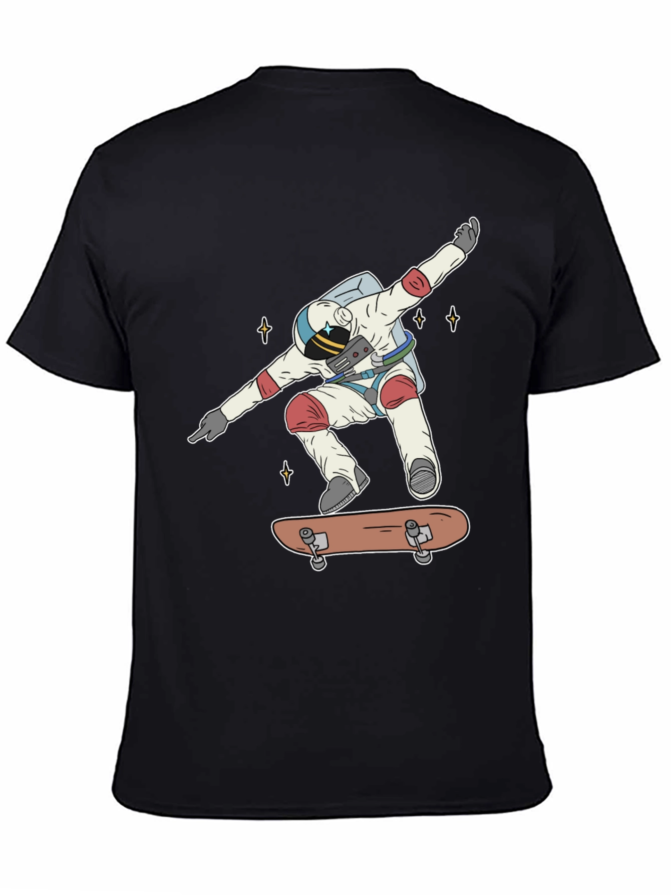 Astronaut Skateboarder Graphic Tee - Cool Space Shirt