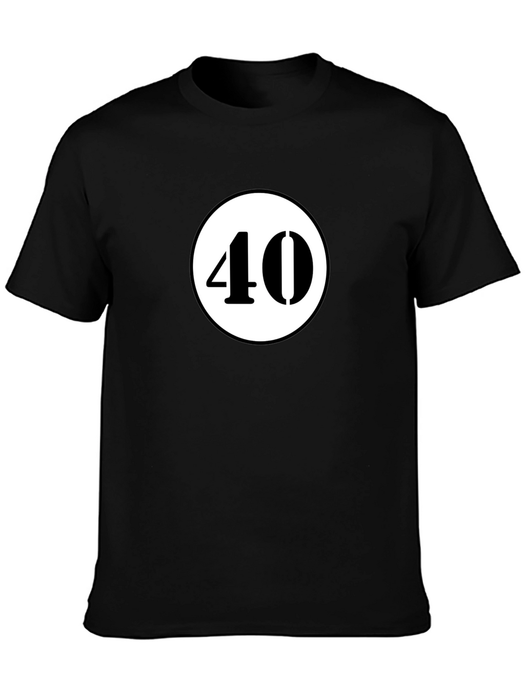 Retro 40 Graphic Tee - Black Cotton Casual Wear
