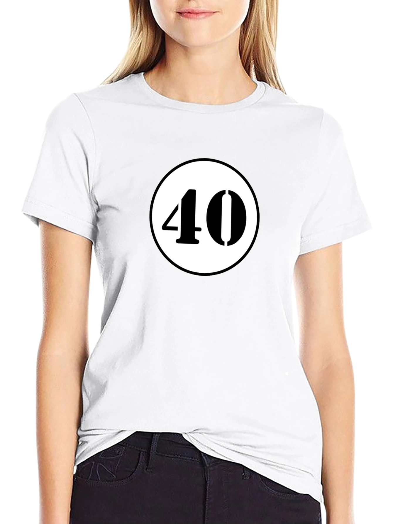 Retro 40 Graphic Tee - Black Cotton Casual Wear