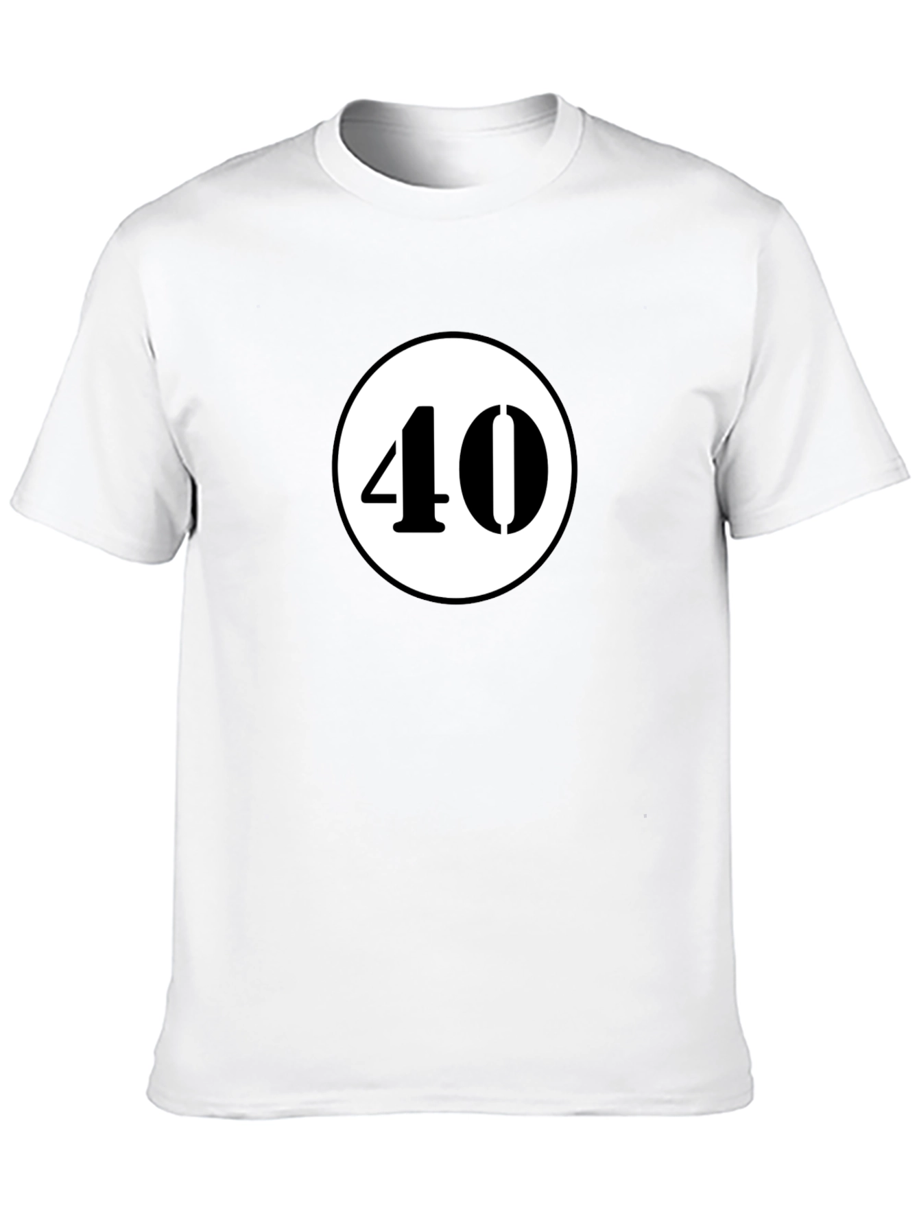 Retro 40 Graphic Tee - Black Cotton Casual Wear