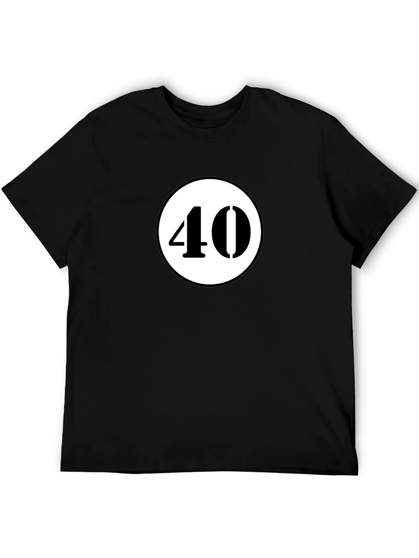 Retro 40 Graphic Tee - Black Cotton Casual Wear