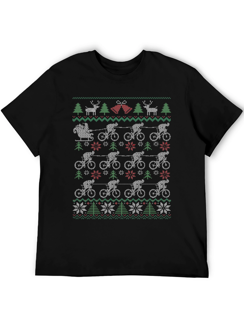 Cycling Santa Ugly Christmas T-Shirt