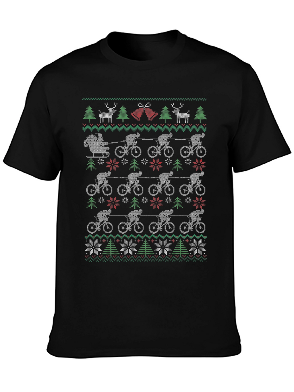 Cycling Santa Ugly Christmas T-Shirt