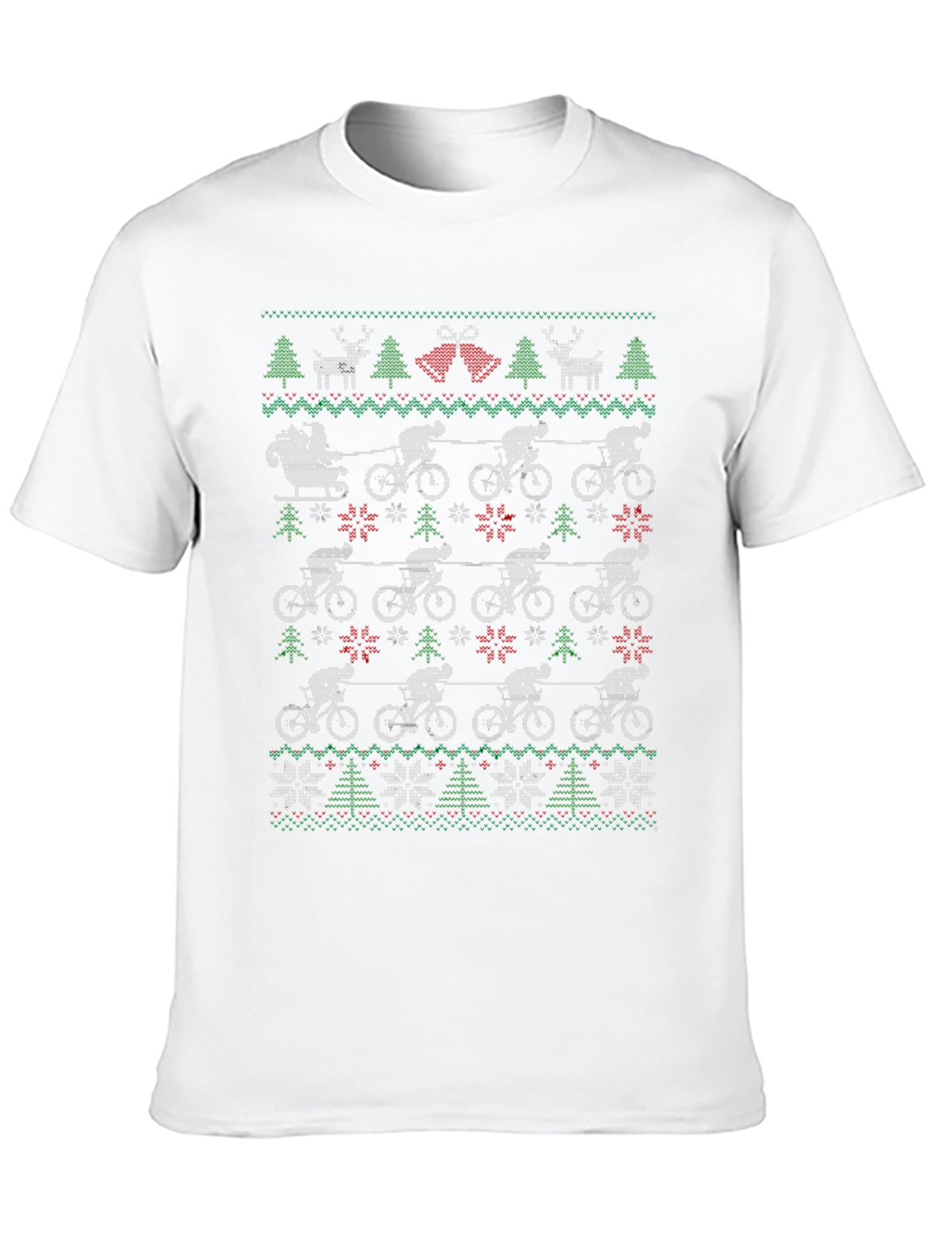 Cycling Santa Ugly Christmas T-Shirt