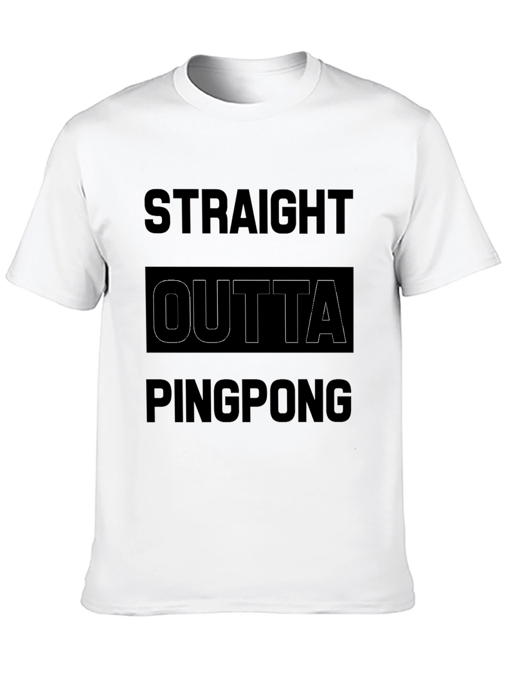 Straight Outta Ping Pong Black Graphic T-Shirt