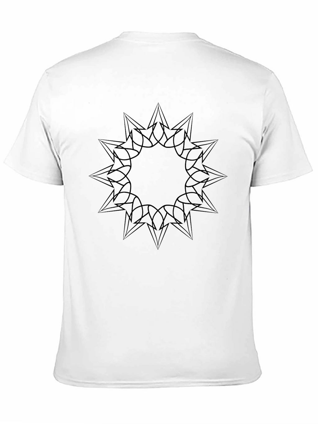 Geometric Starburst Graphic Black T-Shirt