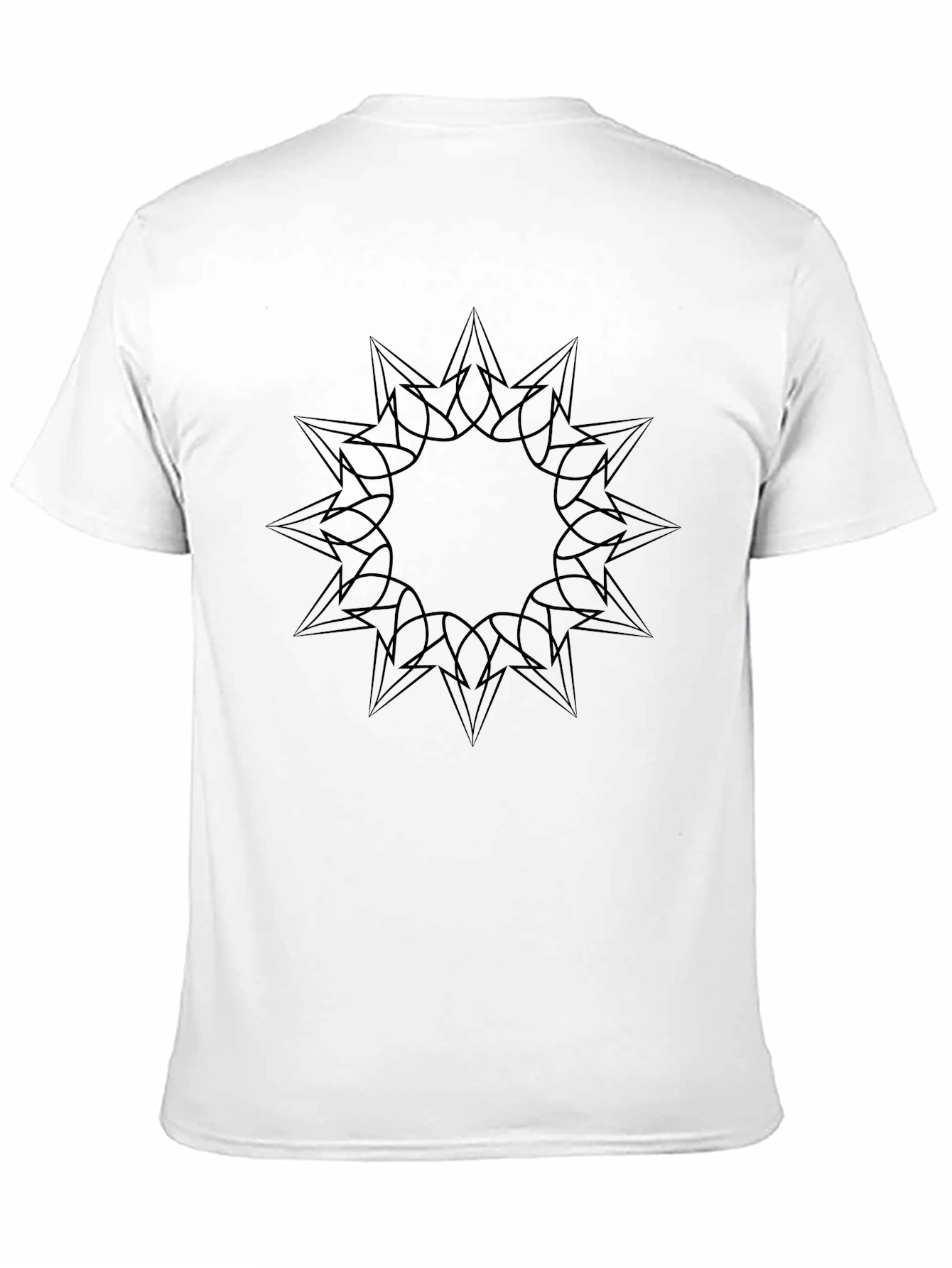 Geometric Starburst Graphic Black T-Shirt