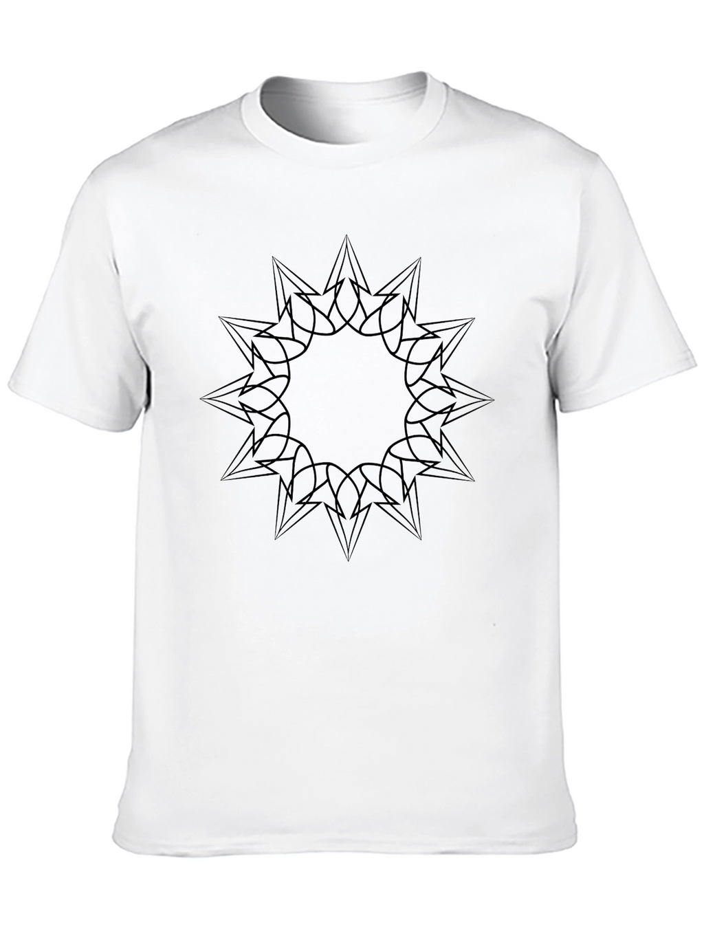 Geometric Starburst Graphic Black T-Shirt