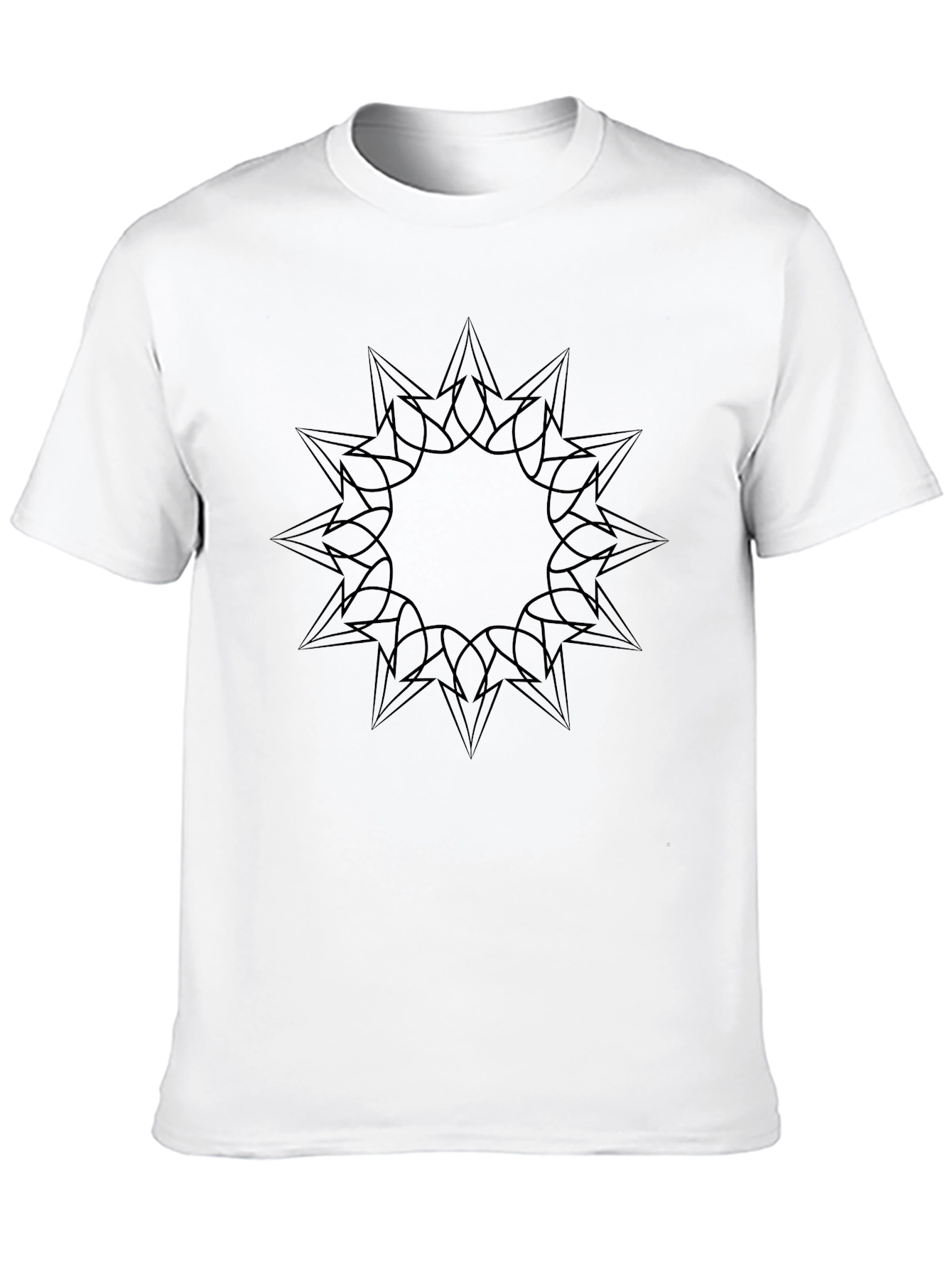 Geometric Starburst Graphic Black T-Shirt
