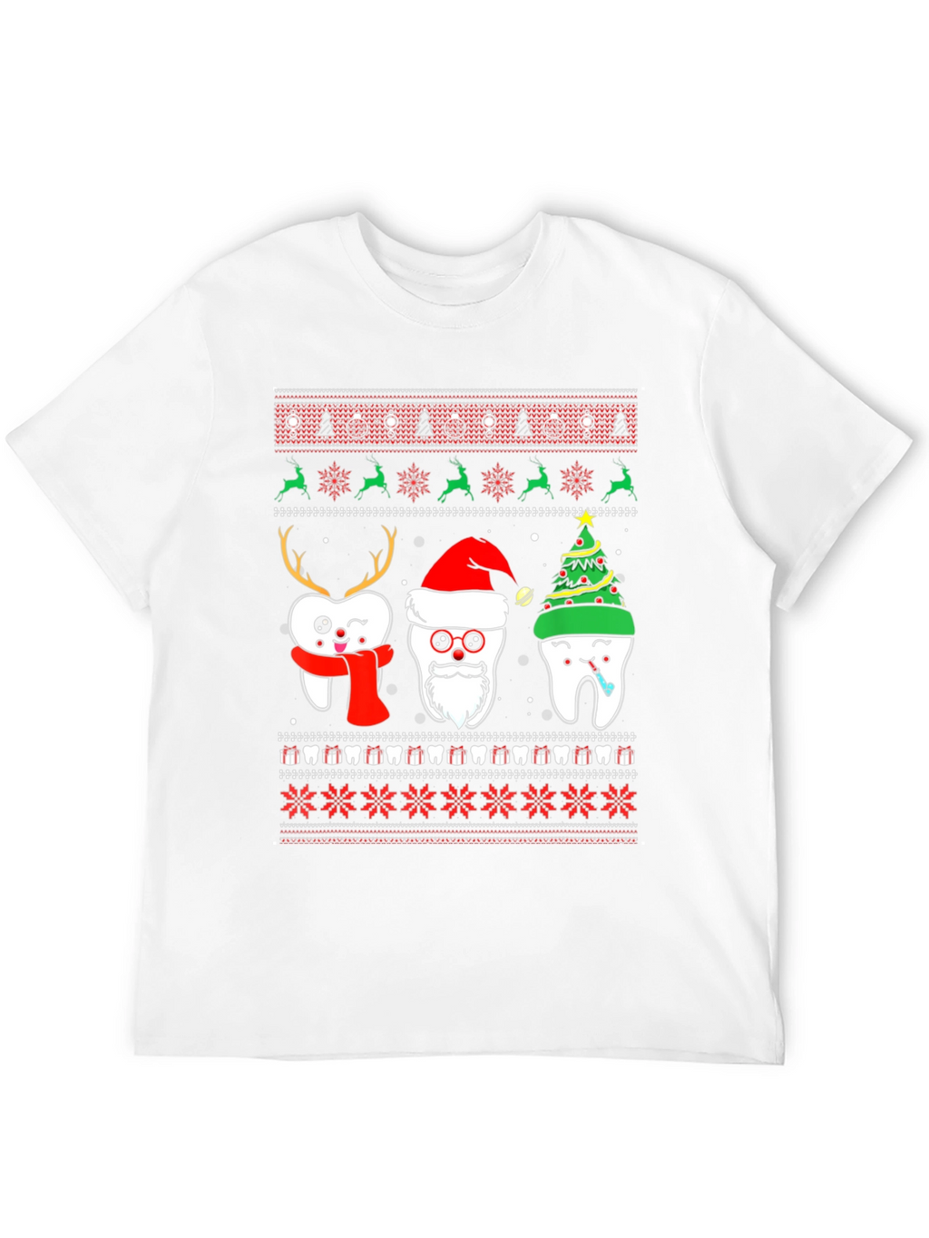 Festive Tooth Christmas Ugly Sweater T-Shirt