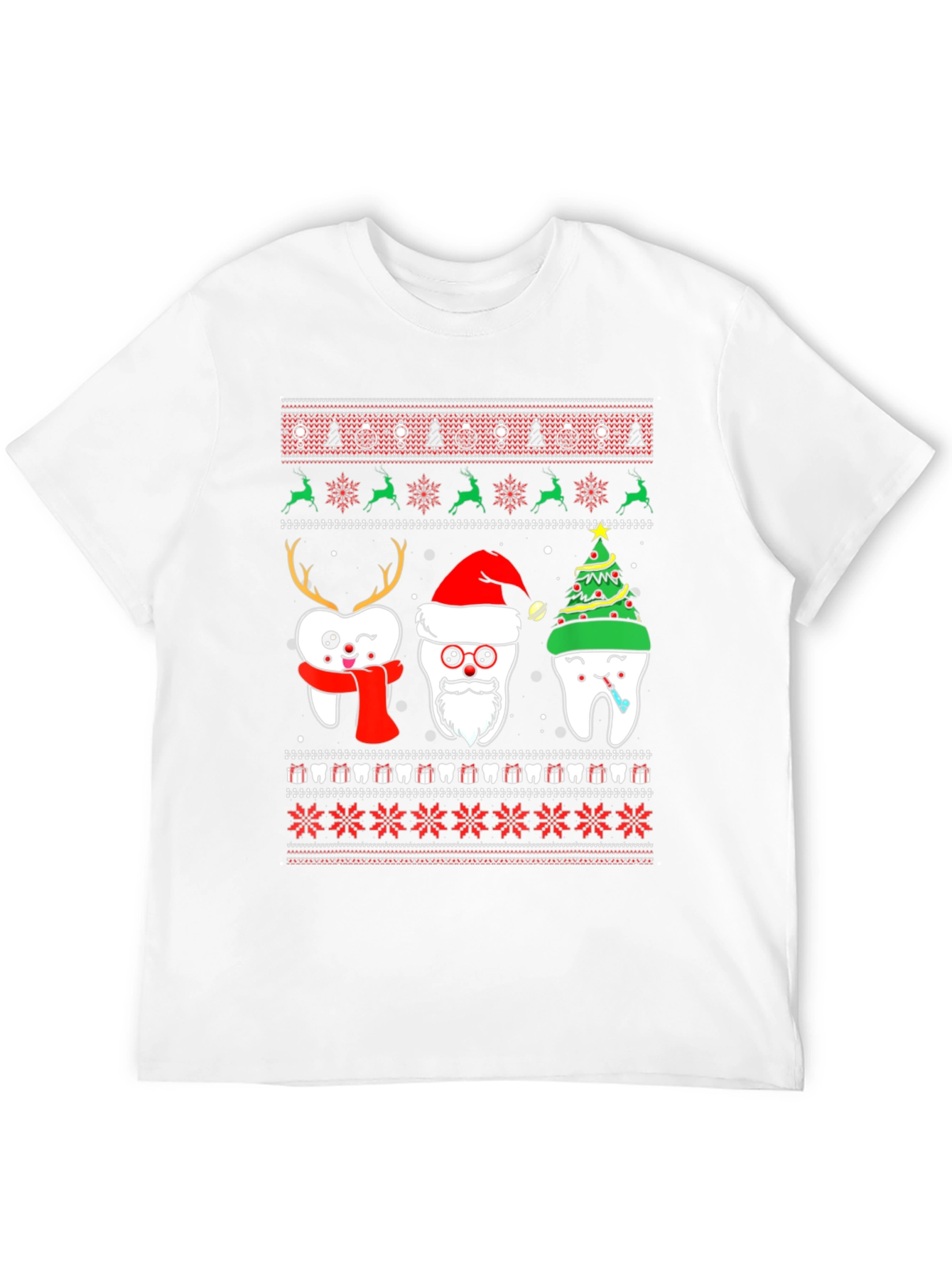 Festive Tooth Christmas Ugly Sweater T-Shirt