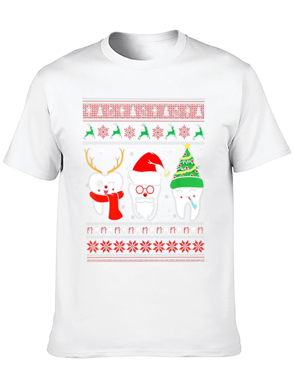 Festive Tooth Christmas Ugly Sweater T-Shirt