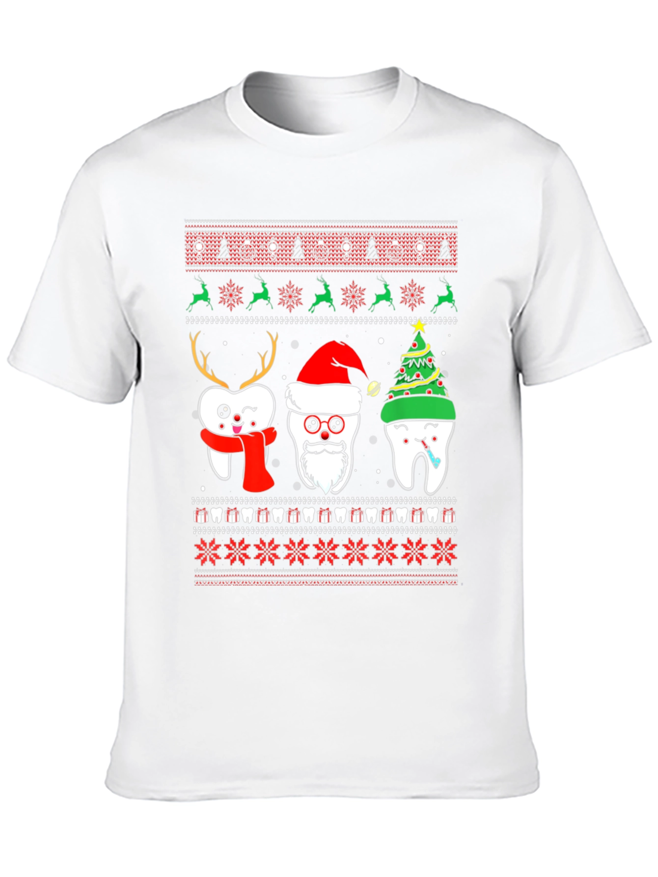 Festive Tooth Christmas Ugly Sweater T-Shirt