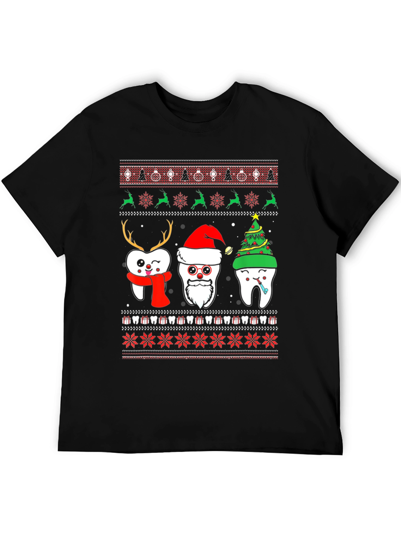 Festive Tooth Christmas Ugly Sweater T-Shirt