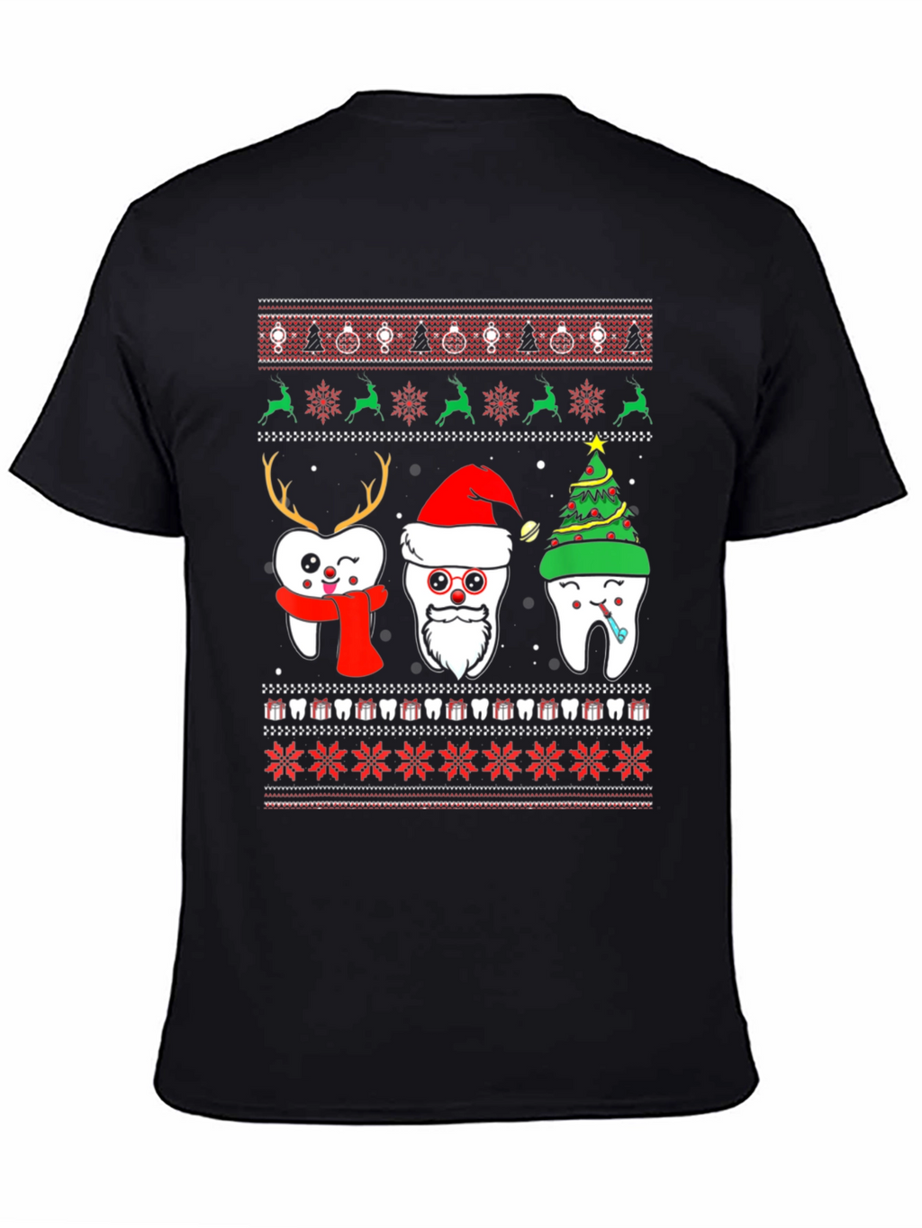 Festive Tooth Christmas Ugly Sweater T-Shirt