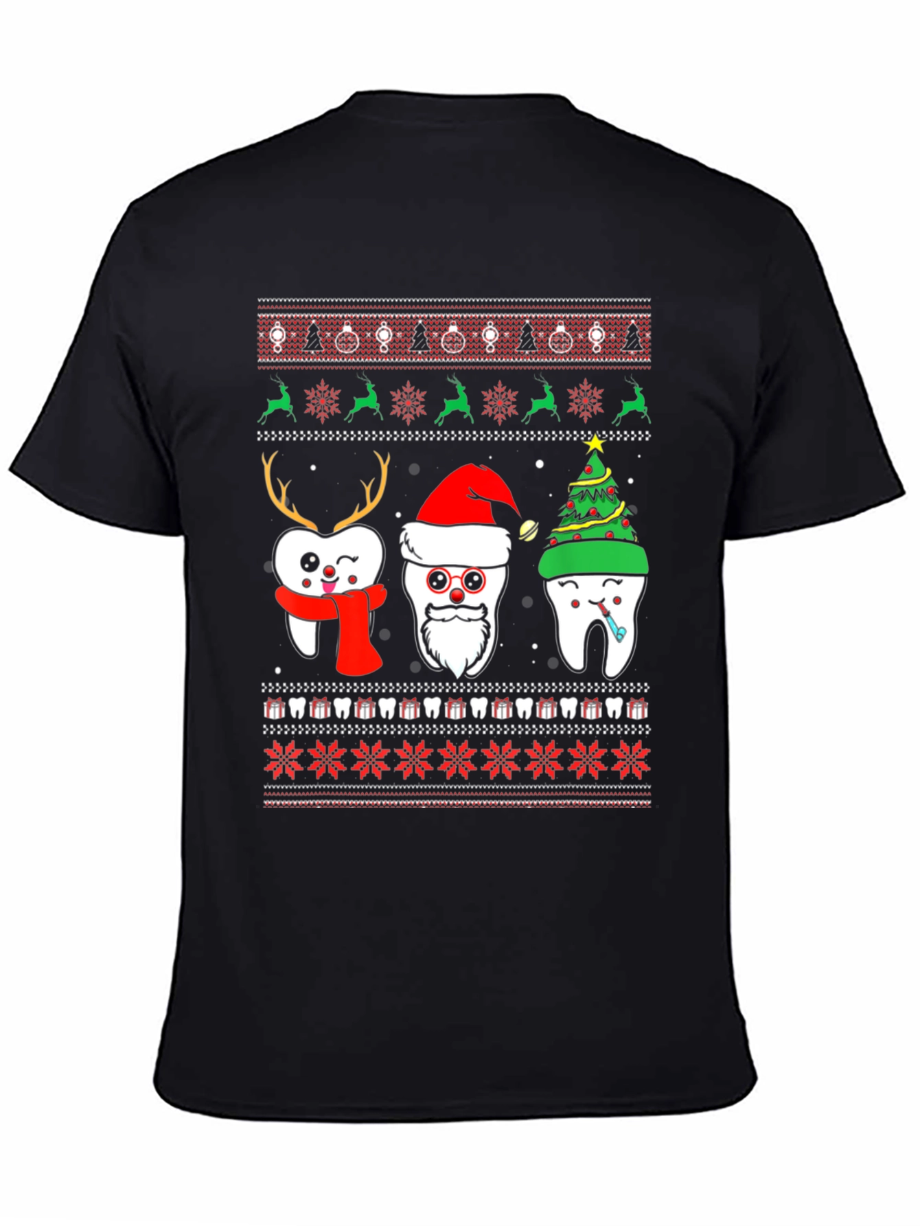 Festive Tooth Christmas Ugly Sweater T-Shirt