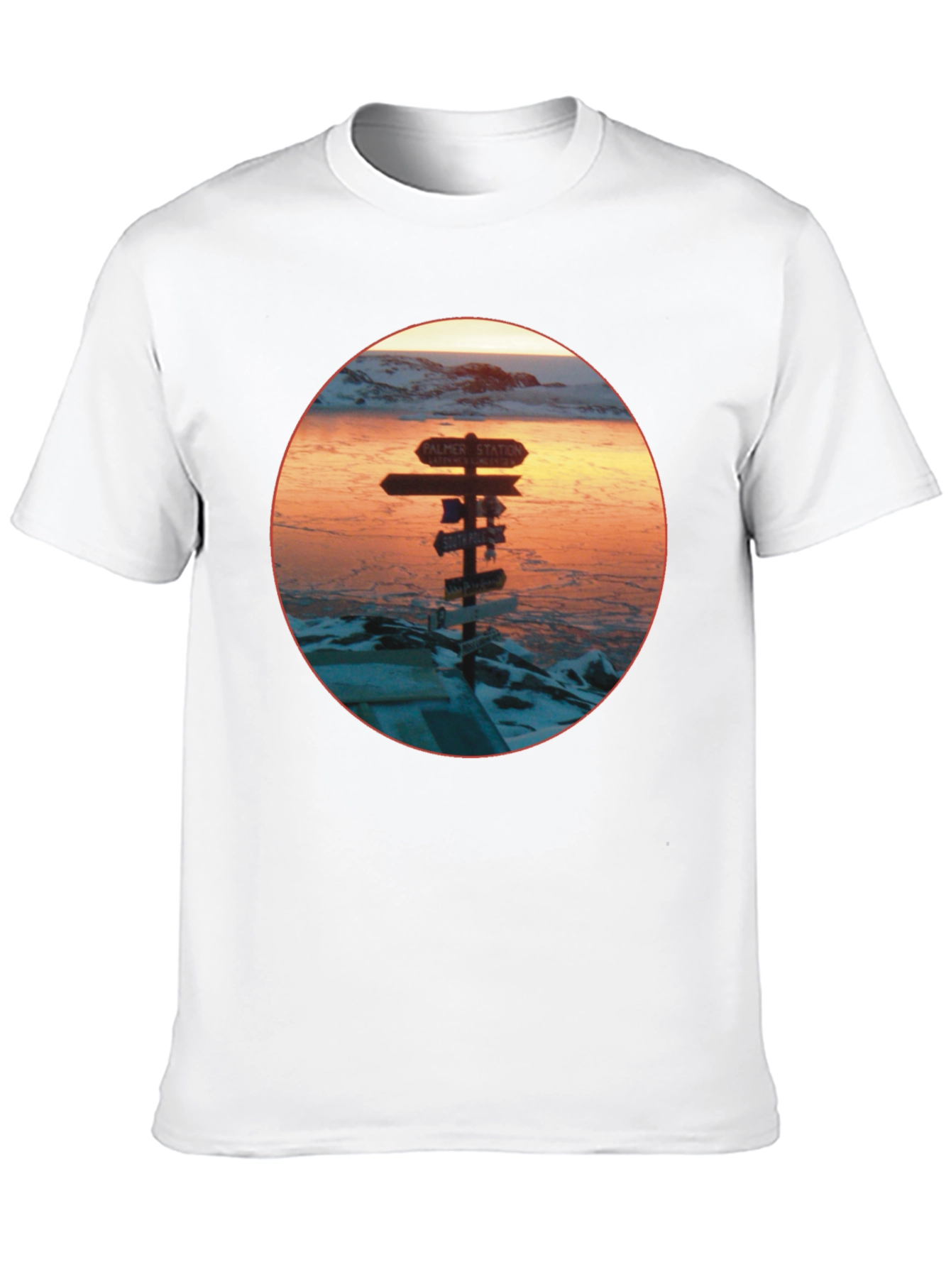 Antarctica Signpost Graphic Tee