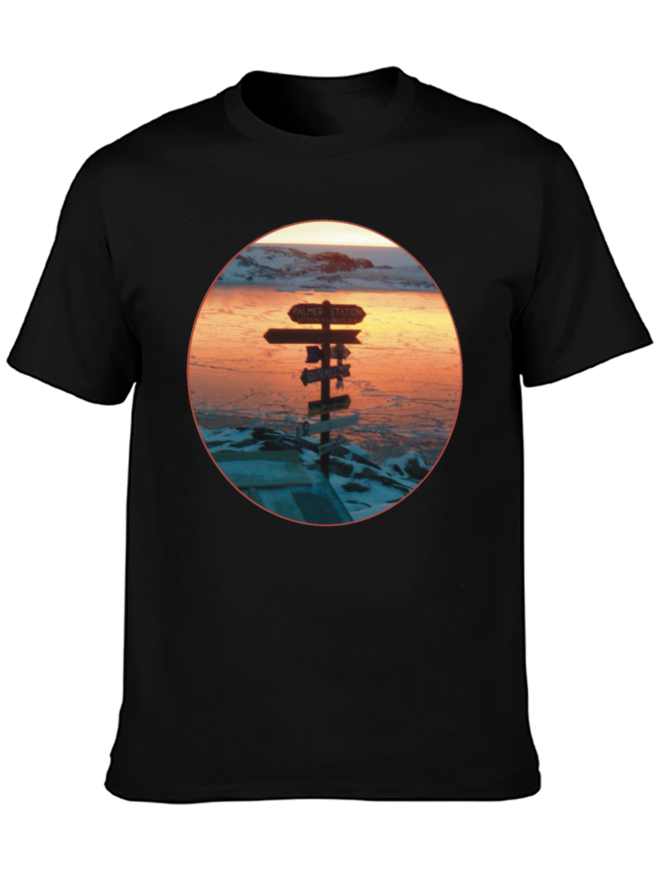 Antarctica Signpost Graphic Tee