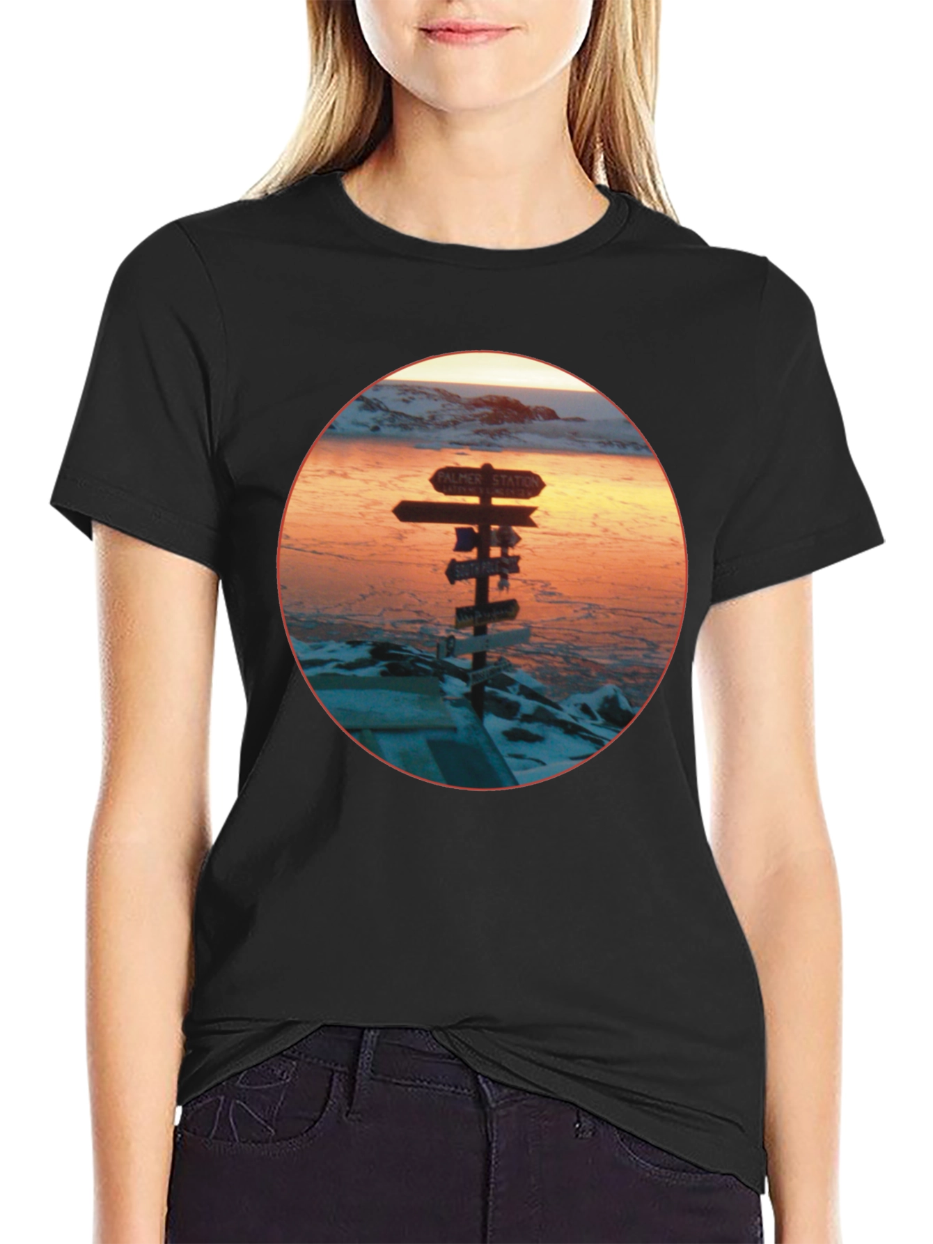 Antarctica Signpost Graphic Tee