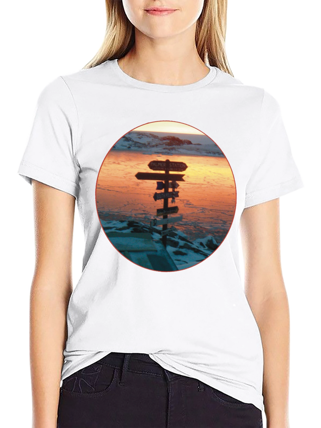 Antarctica Signpost Graphic Tee