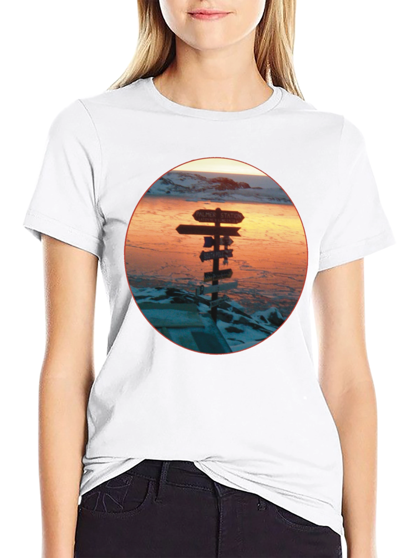 Antarctica Signpost Graphic Tee