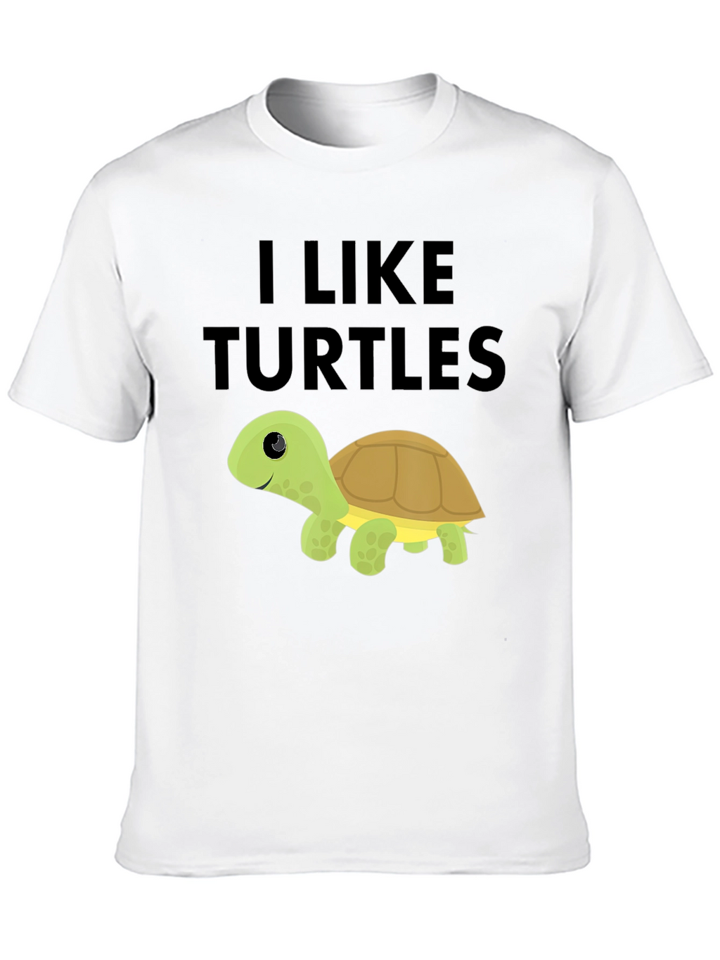 I Like Turtles Black T-Shirt