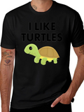 I Like Turtles Black T-Shirt