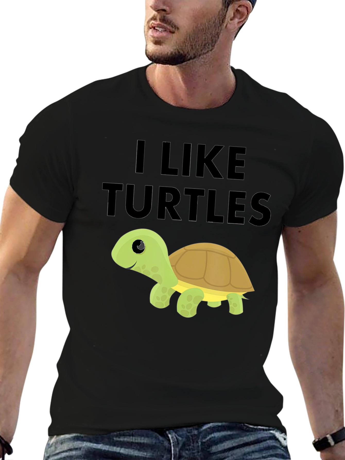 I Like Turtles Black T-Shirt