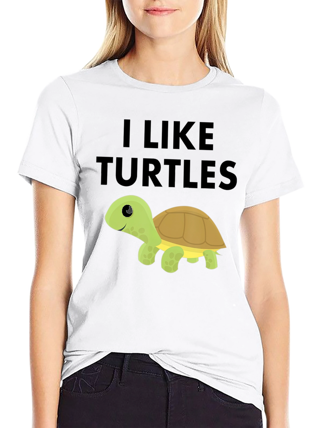 I Like Turtles Black T-Shirt