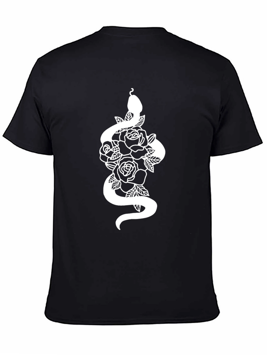 Snake & Roses Graphic Tee - Bold Black T-Shirt