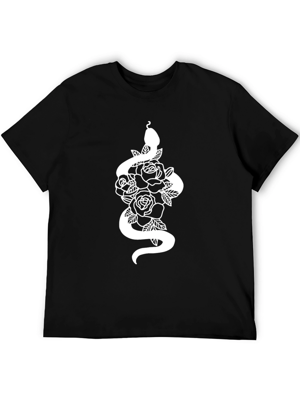 Snake & Roses Graphic Tee - Bold Black T-Shirt