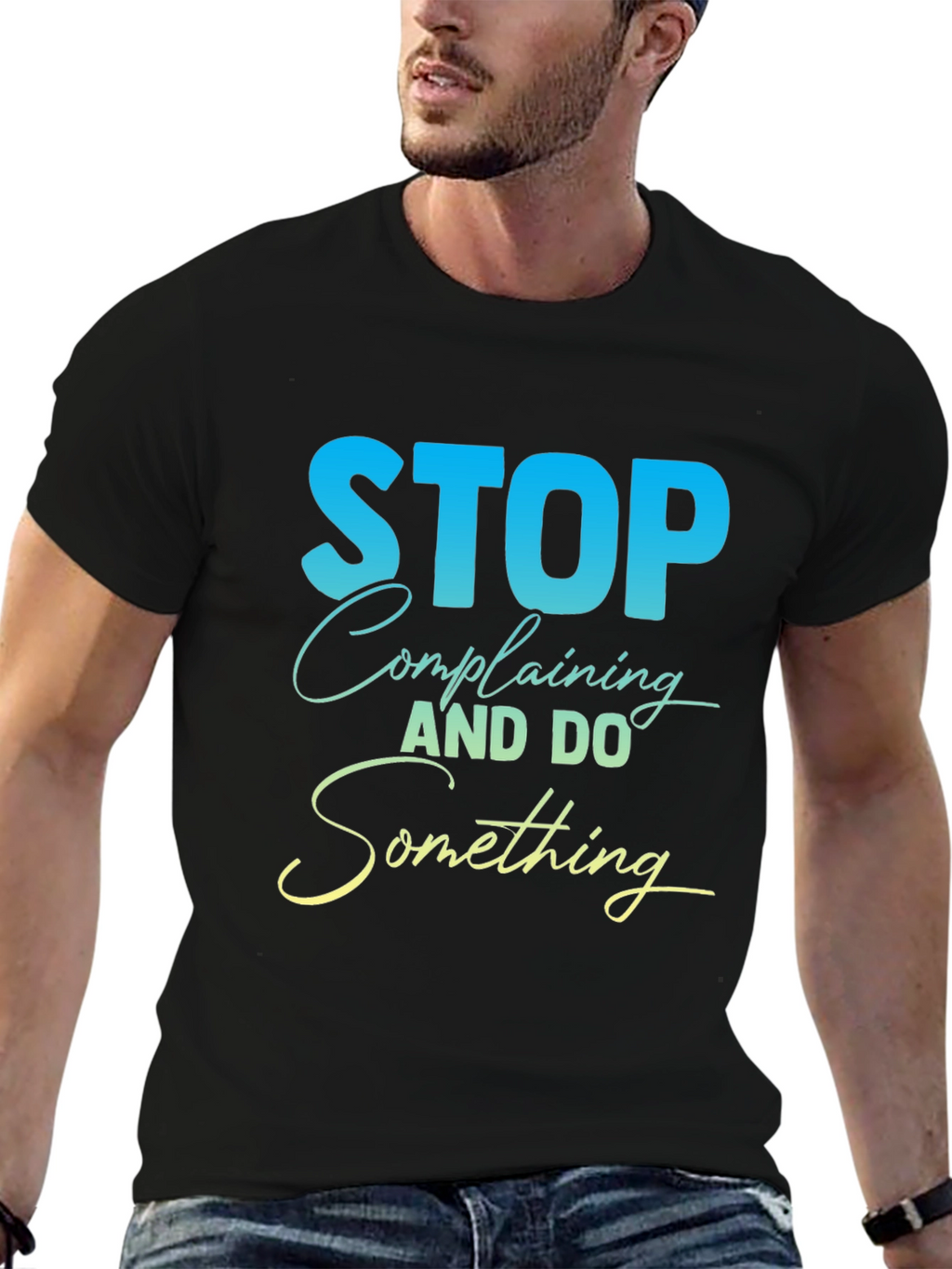 Stop Complaining Graphic Tee - Black